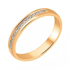 Обручальное кольцо из красного золота с бриллиантами 14-5033-11-02