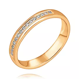 Обручальное кольцо из красного золота с бриллиантами 14-5033-11-02