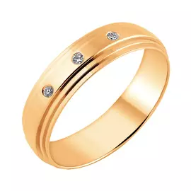 Обручальное кольцо из красного золота с бриллиантами 14-5255-11-02
