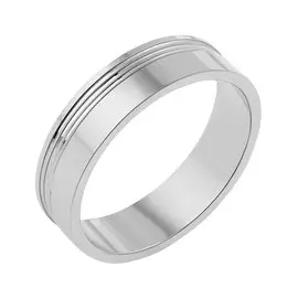 Обручальное кольцо из серебра с алмазной огранкой и родированием 14-2008-23-00