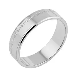 Обручальное кольцо из серебра с алмазной огранкой и родированием 14-2022-23-00