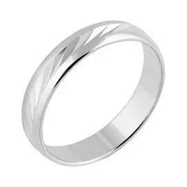 Обручальное кольцо из серебра с алмазной огранкой и родированием 14-2072-23-00