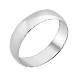 Обручальное кольцо из серебра с родированием с посадкой comfort 14-1010-23-00