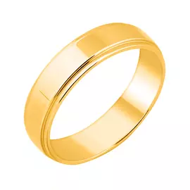 Обручальное кольцо из желтого золота с алмазной огранкой 14-2020-13-00