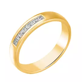 Обручальное кольцо из желтого золота с бриллиантами 14-5022-13-02