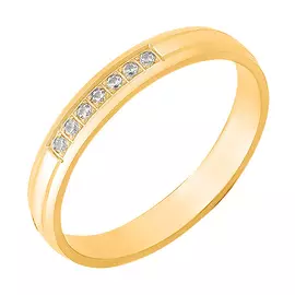 Обручальное кольцо из желтого золота с бриллиантами 14-5225-13-02