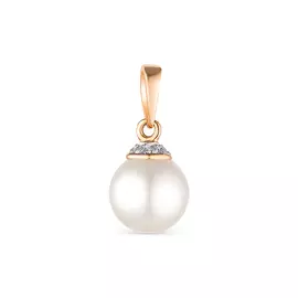 Пдвеска из красного золота с жемчугом 23003A1