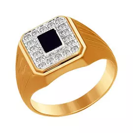 Печатка Оникс, фианит