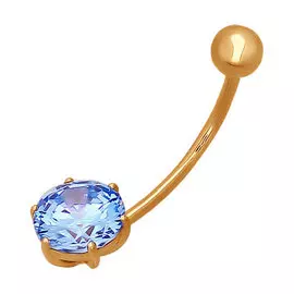 Пирсинг из красного золота с фианитом 060006