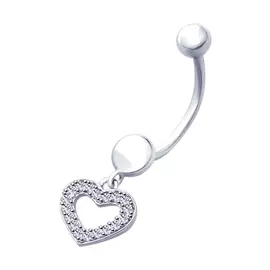 Пирсинг из серебра с фианитами с родированием 94060083