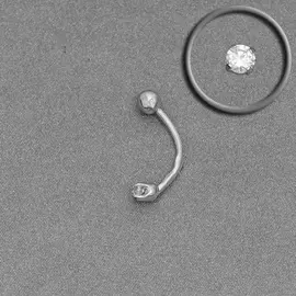 Пирсинг из серебра с куб. цирконием 04-0021