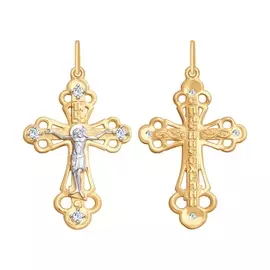 Подвеска из красного золота с фианитами 121440