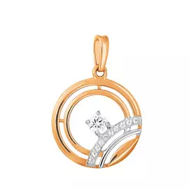 Подвеска из красного золота с фианитами 035659