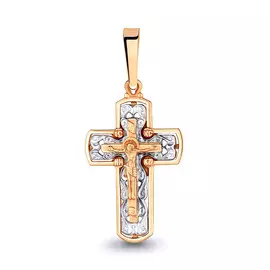 Подвеска из красного и белого золота 12195