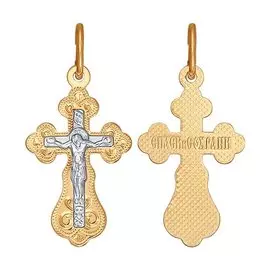 Подвеска из красного и белого золота 121143