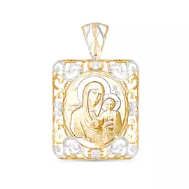 Подвеска из красного и белого золота 030409