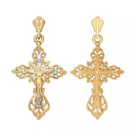 Подвеска из красного и белого золота 120225