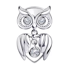 Подвеска из серебра с фианитами с родированием 94032449