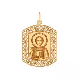 Подвеска из красного золота с эмалью 103594