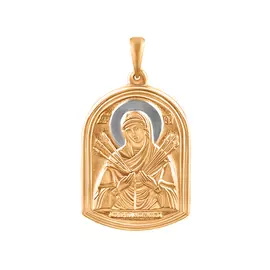 Подвеска из красного золота с родированием 35-0439-10-00