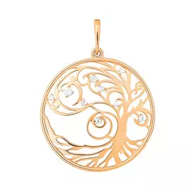 Подвеска из красного золота с фианитами 101828-1102