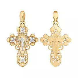 Подвеска из красного золота с фианитами 121284