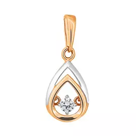 Подвеска из красного золота с фианитом 035589
