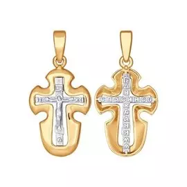 Подвеска из красного и белого золота 121336