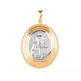 Подвеска Господь Вседержитель из красного и белого золота 35-0302-17-00