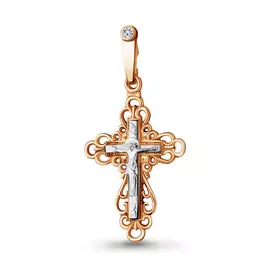 Подвеска из красного золота с фианитом 20222.1