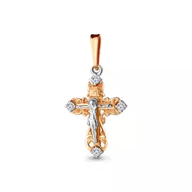 Подвеска из красного золота с фианитами 22045