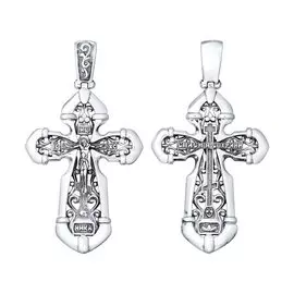 Подвеска из серебра с чернением и родированием 95120068