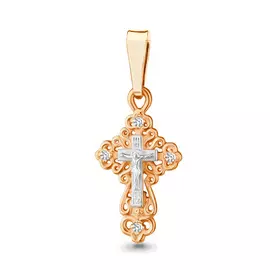 Подвеска из красного золота с фианитами 20476.1