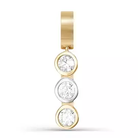 Подвеска из белого и желтого золота с фианитами 032954