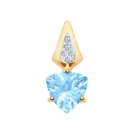 Подвеска из красного золота с топазом и фианитами 731746