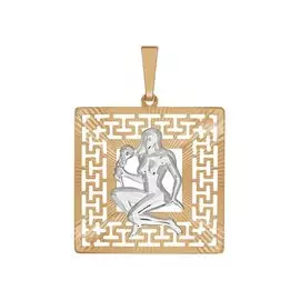 Подвеска "Дева" из красного и белого золота 032295