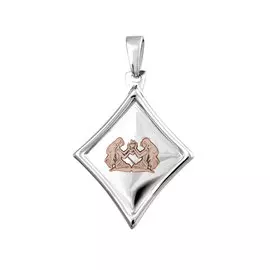 Подвеска "Близнецы" из серебра с родированием 35-0471-23-63