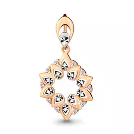 Подвеска из красного золота с фианитами 24084А