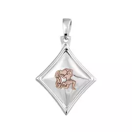 Подвеска "Водолей" из серебра с родированием 35-0471-23-71