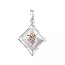 Подвеска "Дева" из серебра с родированием 35-0471-23-66