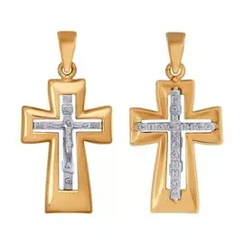 Подвеска из красного и белого золота 121339