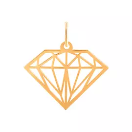 Подвеска «Бриллиант» из красного золота 37-0012-11-00