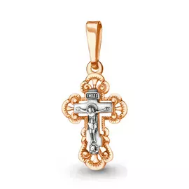 Подвеска из красного и белого золота 10347