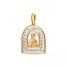 Подвеска из красного и белого золота с фианитами 031959