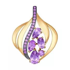 Подвес Аметист, фианит