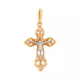 Подвеска из белого и желтого золота с бриллиантами 11-0450