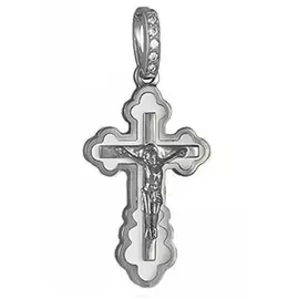 Подвеска из белого золота с эмалью с бриллиантами 04061