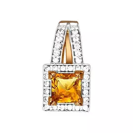 Подвес Цитрин, фианит