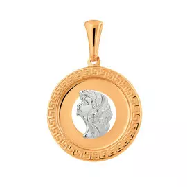 Подвес "Дева" из красного и белого золота с родированием 35-0700-17-66