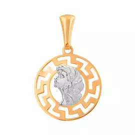 Подвес "Дева" из красного и белого золота с родированием 35-0702-17-66